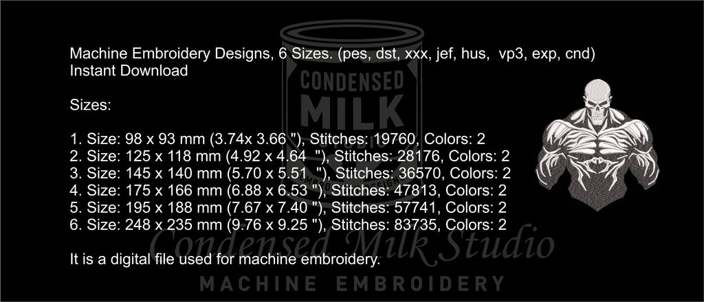 Machine Embroidery Designs.Skull
