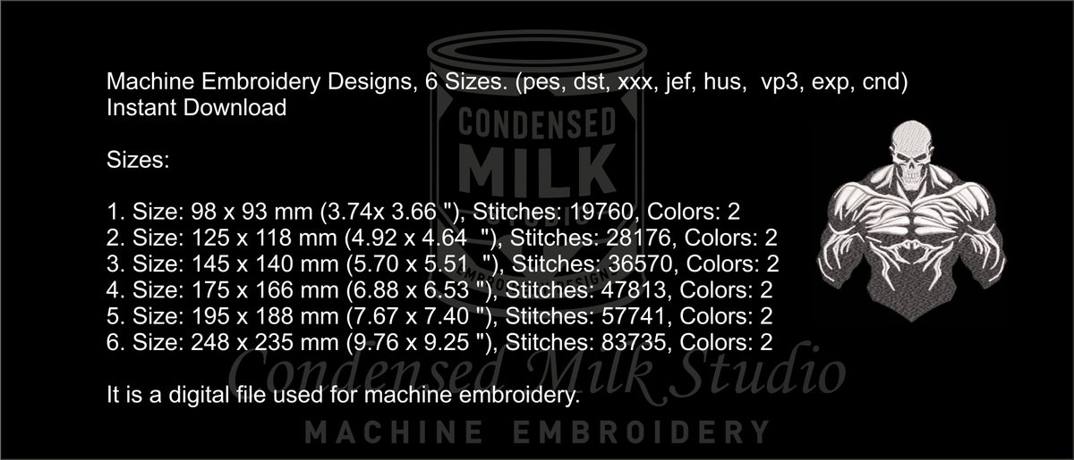 Machine Embroidery Designs.Skull