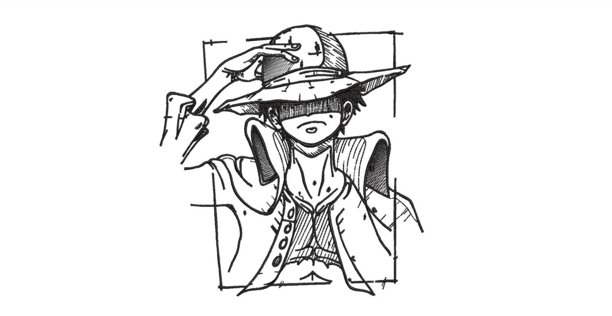 Straw Hat Pirate Captain Machine Embroidery Design