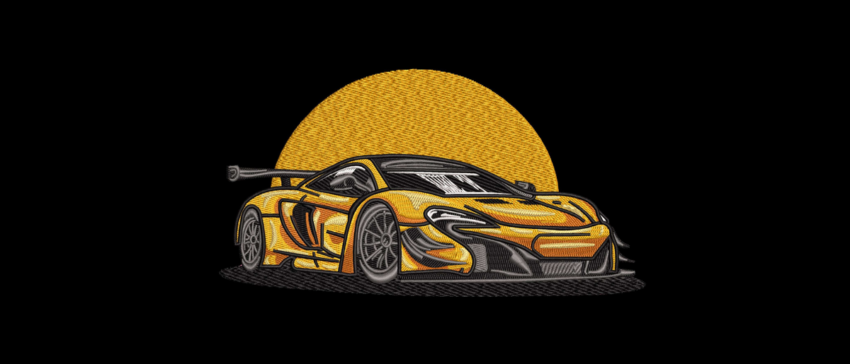 Modern Sports Car Racing Patch Digital File