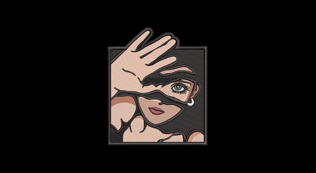 Shadow Pop Art Girl Patch Digital File
