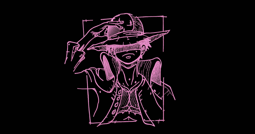 Straw Hat Pirate Captain Machine Embroidery Design