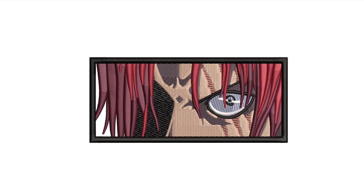 Red Hair Ninja Eyes Machine Embroidery Design