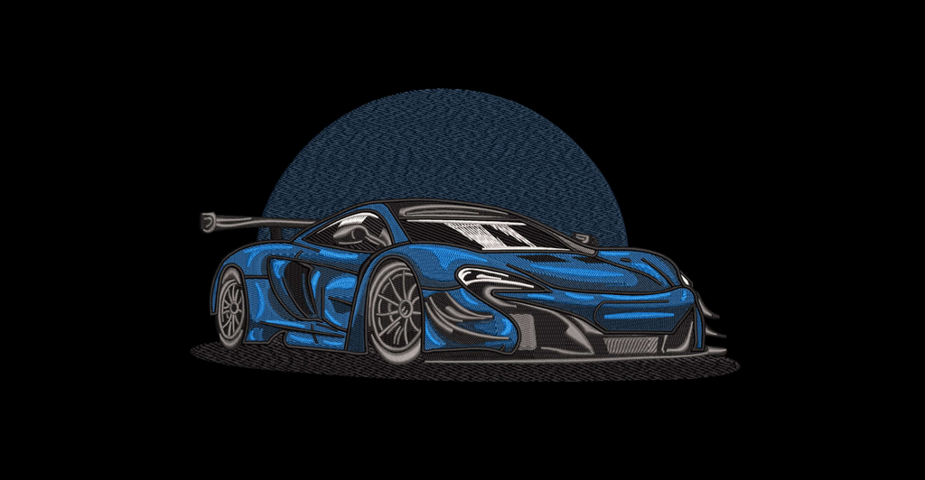 Modern Sports Car Racing Patch Digital File