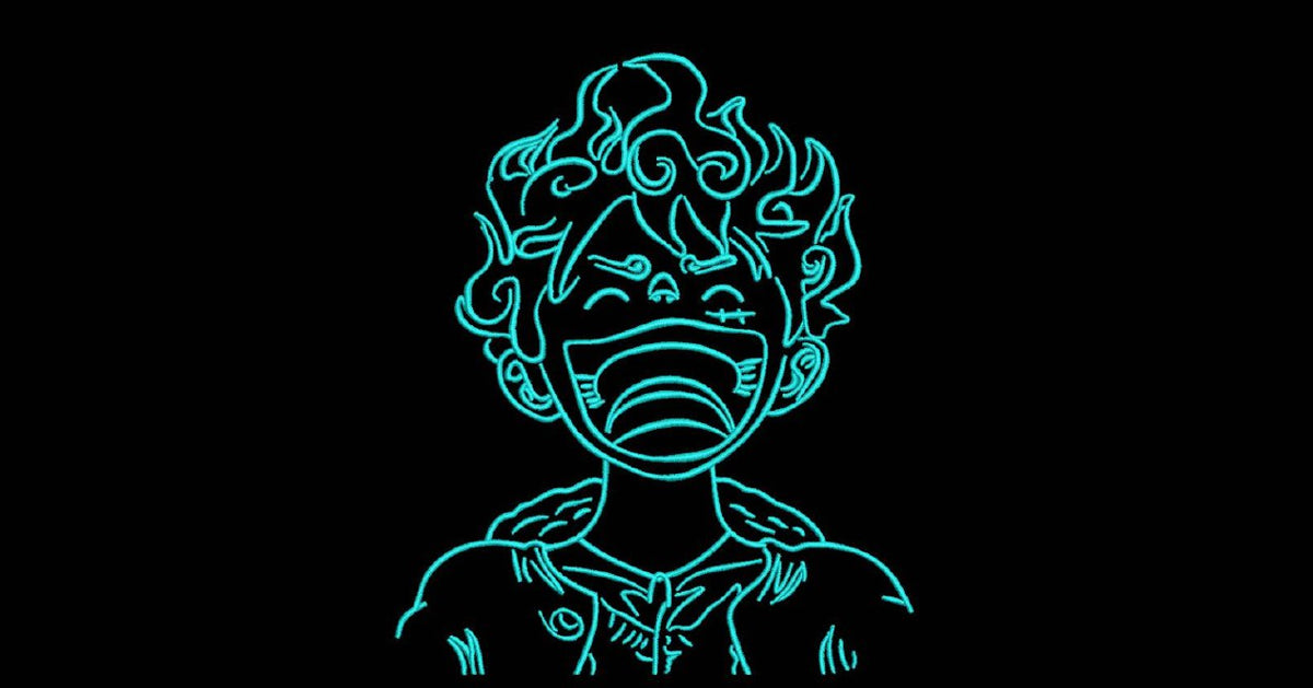 Curly Hair Laughing Hero Machine Embroidery Design