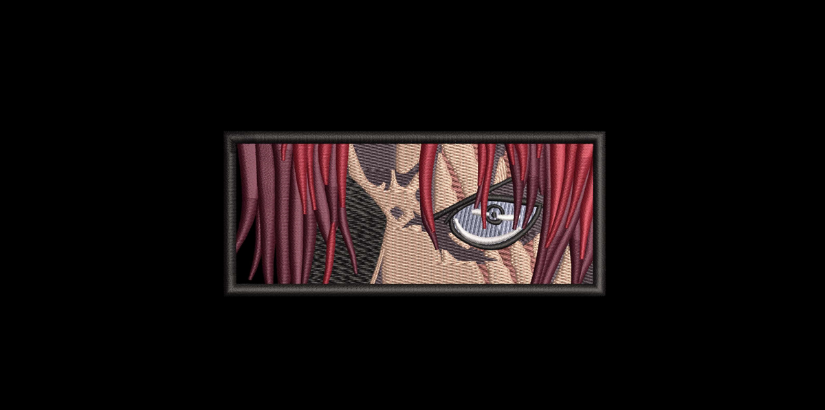 Red Hair Ninja Eyes Machine Embroidery Design