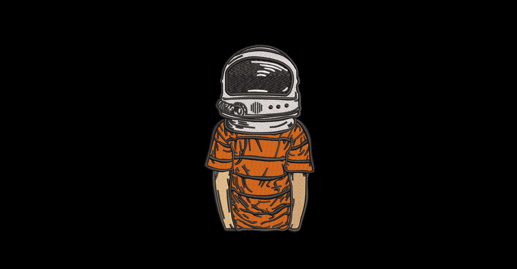 Astronaut Helmet Boy Machine Embroidery Design - Urban Streetwear Space Patch Digital File