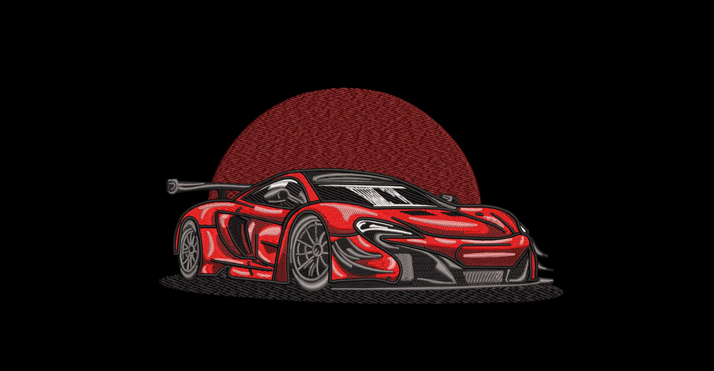 Modern Sports Car Racing Patch Digital File