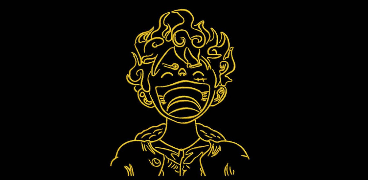 Curly Hair Laughing Hero Machine Embroidery Design