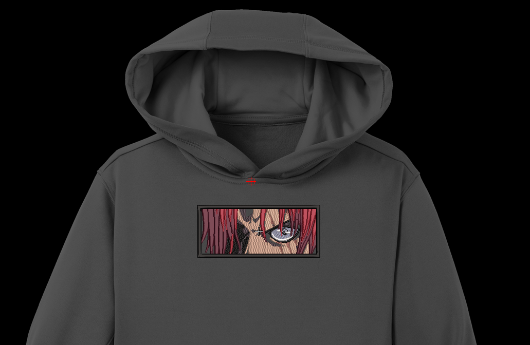 Red Hair Ninja Eyes Machine Embroidery Design