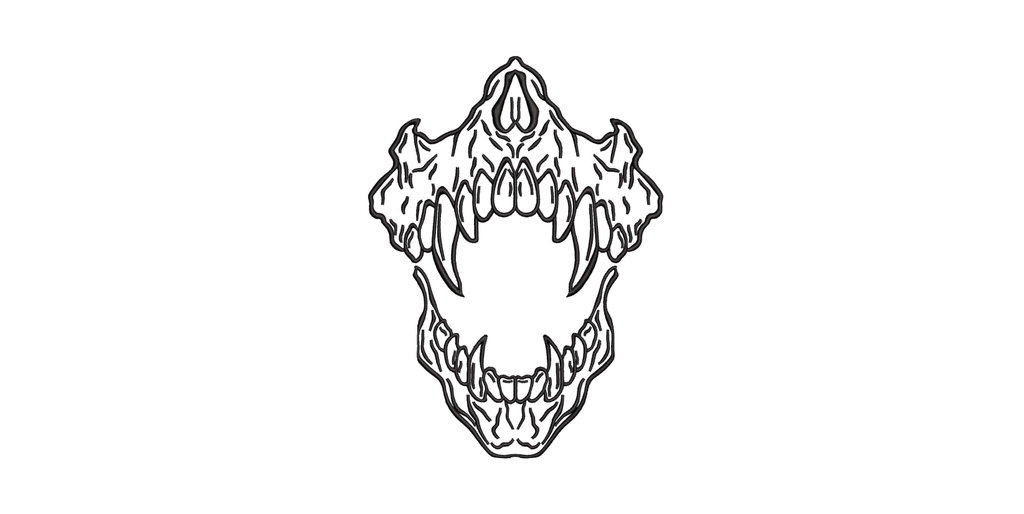 Monster Beast Jaws Machine Embroidery Design