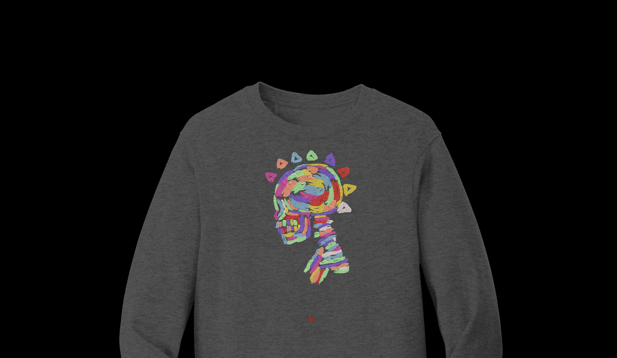 Abstract Colorful Paint Brush Skull Machine Embroidery Design - Colorful Skeleton Pop Art Digital File