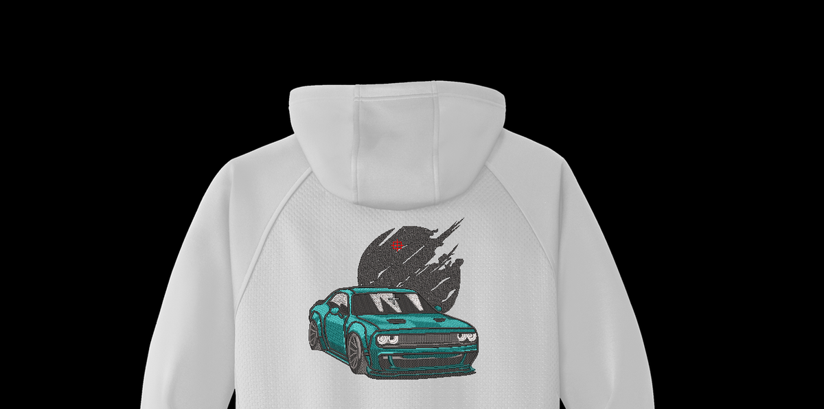 Purple Dodge Challenger SRT Muscle Car Machine Embroidery Design