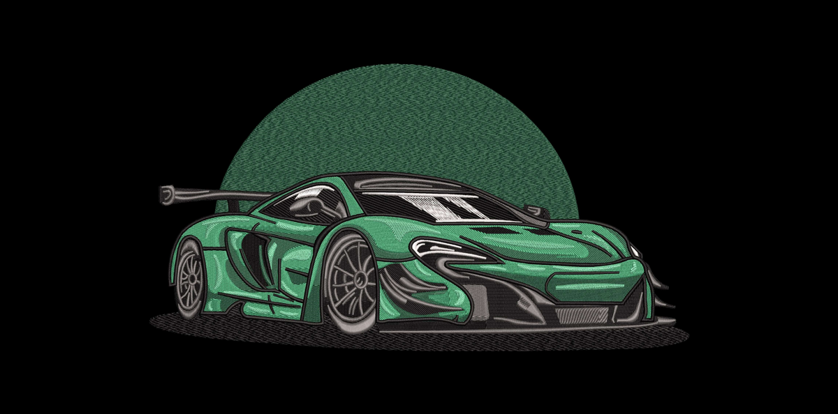 Modern Sports Car Racing Patch Digital File