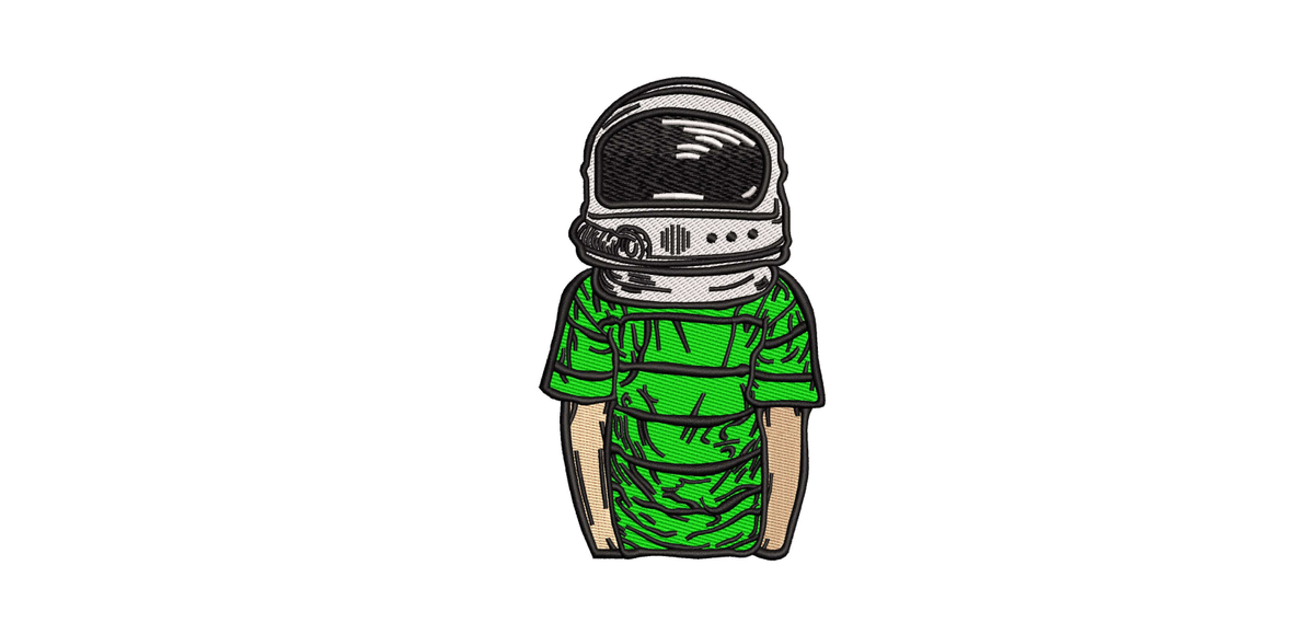 Astronaut Helmet Boy Machine Embroidery Design - Urban Streetwear Space Patch Digital File