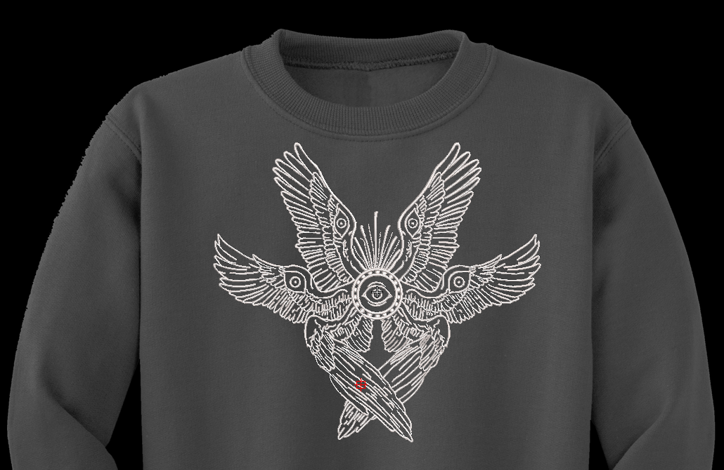 Biblically Accurate Angel Machine Embroidery Design - Six Winged Seraphim Eye Patch Digital File