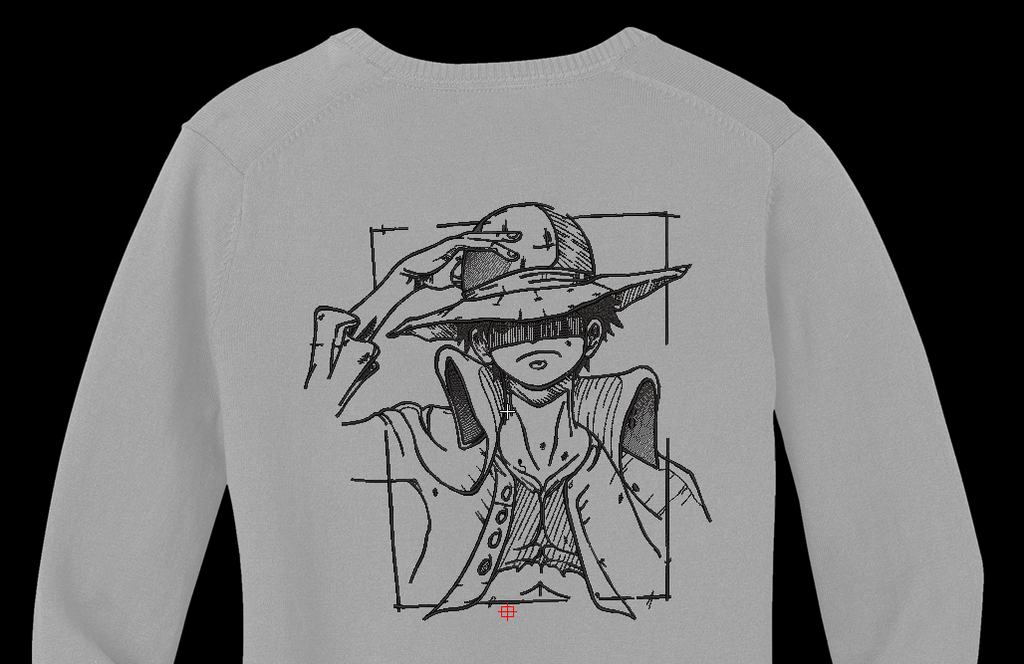 Straw Hat Pirate Captain Machine Embroidery Design