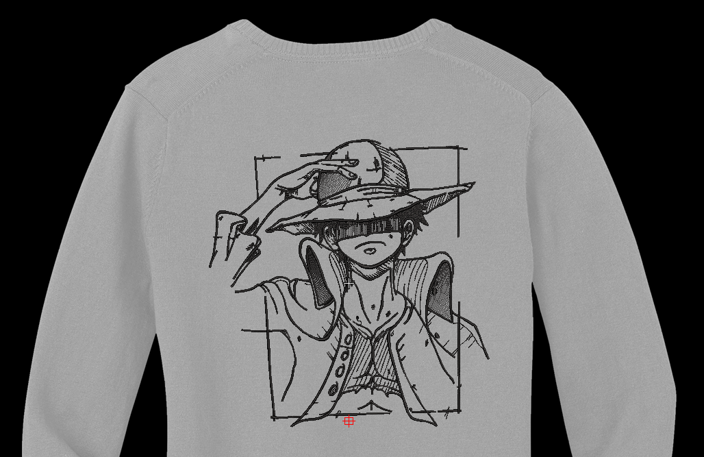 Straw Hat Pirate Captain Machine Embroidery Design