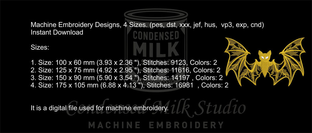 Machine Embroidery Designs. Bat