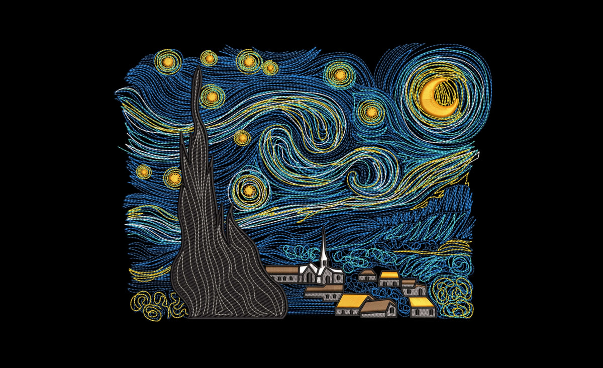 Machine Embroidery Designs. Starry Night