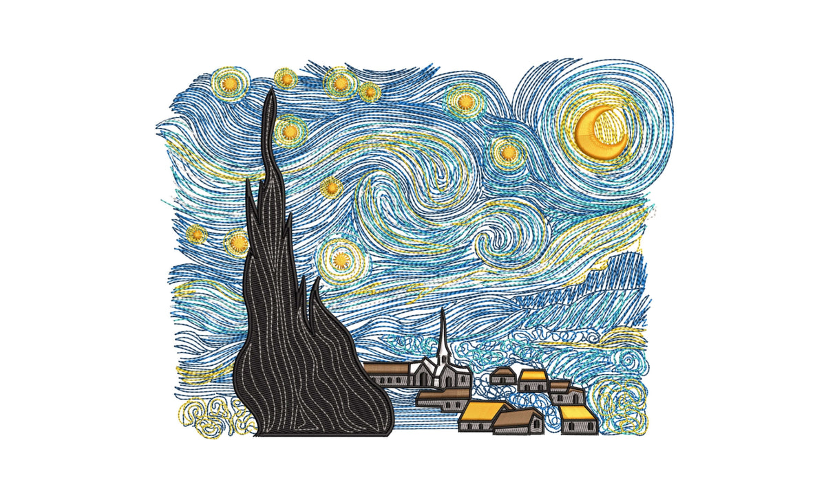Machine Embroidery Designs. Starry Night