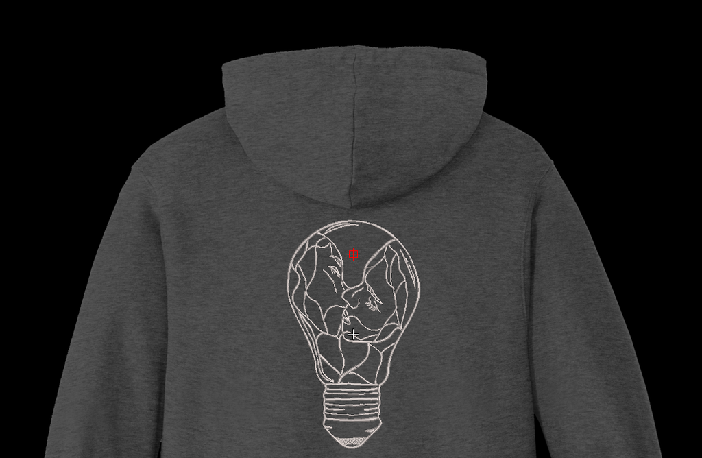 Kissing Couple Light Bulb Machine Embroidery Design