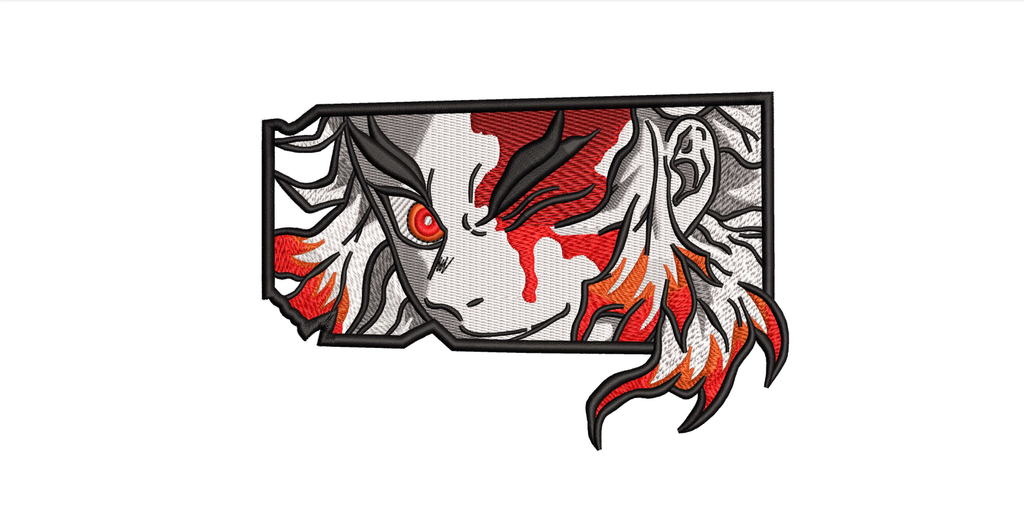 Flame Slayer Anime Eyes Machine Embroidery Design