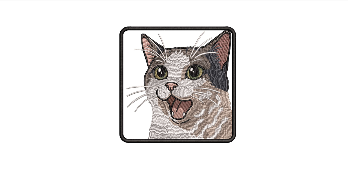Happy Cat Meme Machine Embroidery Design