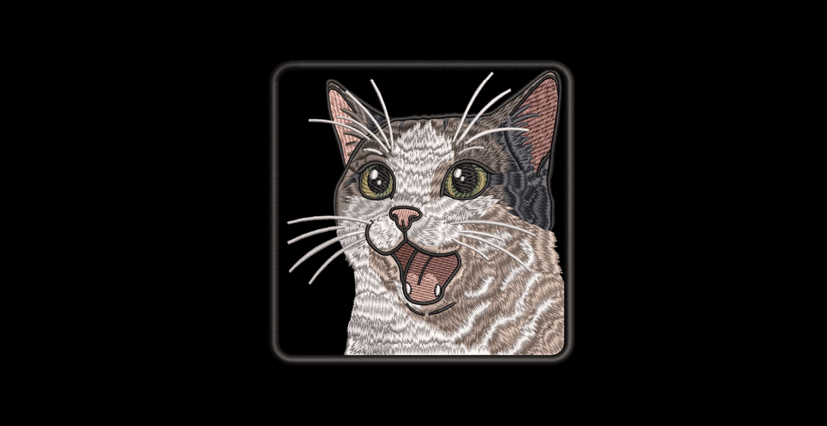 Happy Cat Meme Machine Embroidery Design