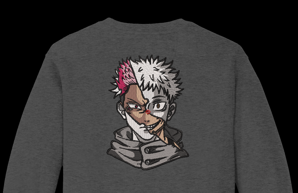 Dual Face Cursed Sorcerer Machine Embroidery Design