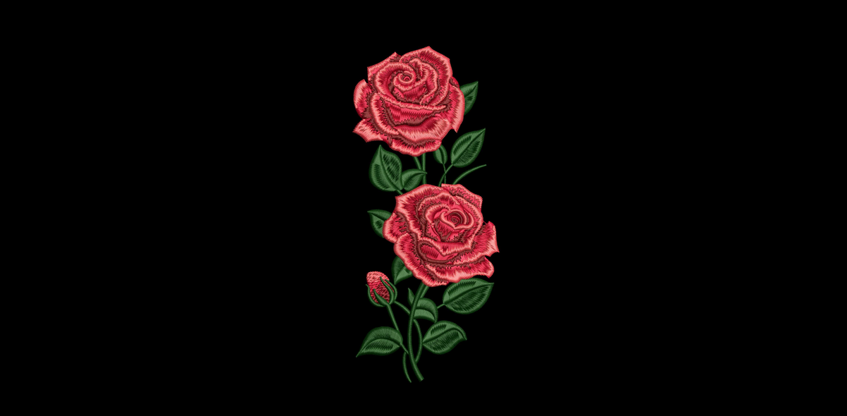 Machine embroidery designs, Embroidery rose