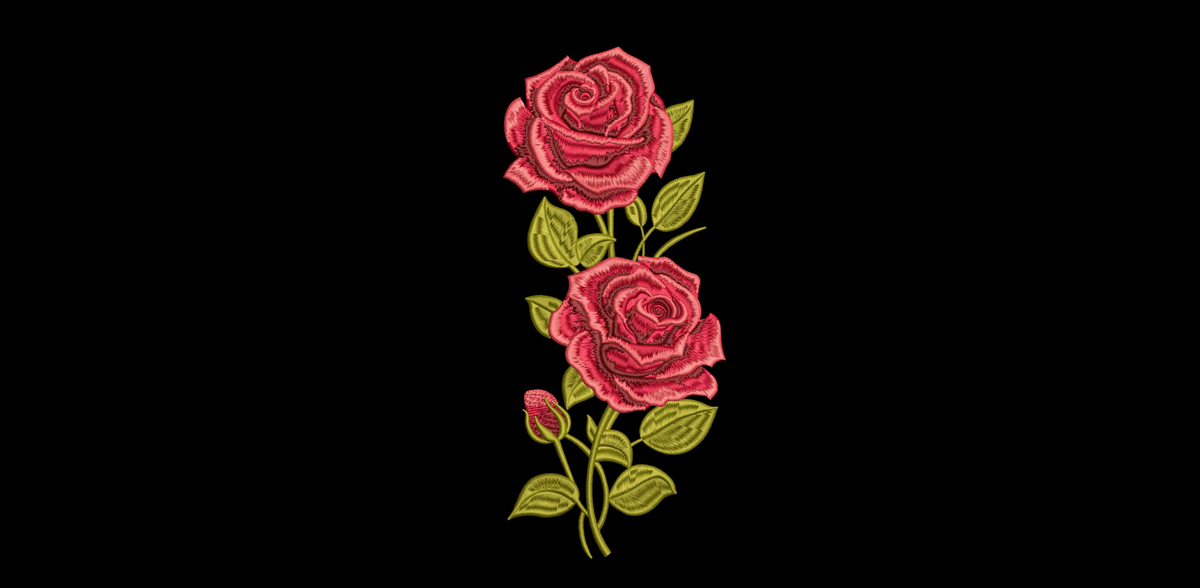 Machine embroidery designs, Embroidery rose