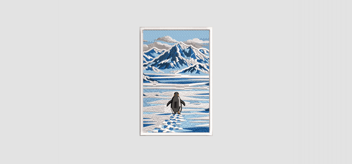 Nihon-ga Antarctic Penguin Mountain Landscape Machine