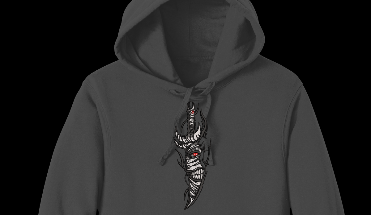 Anime Cursed Shadow Dagger Machine Embroidery Design