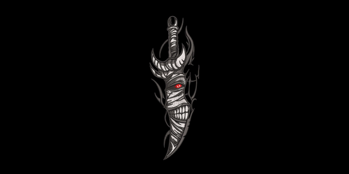 Anime Cursed Shadow Dagger Machine Embroidery Design