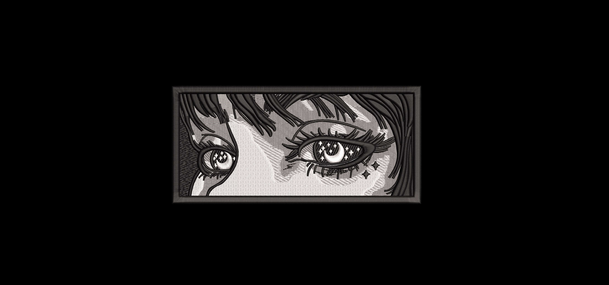 Aesthetic Anime Eyes Machine Embroidery Design
