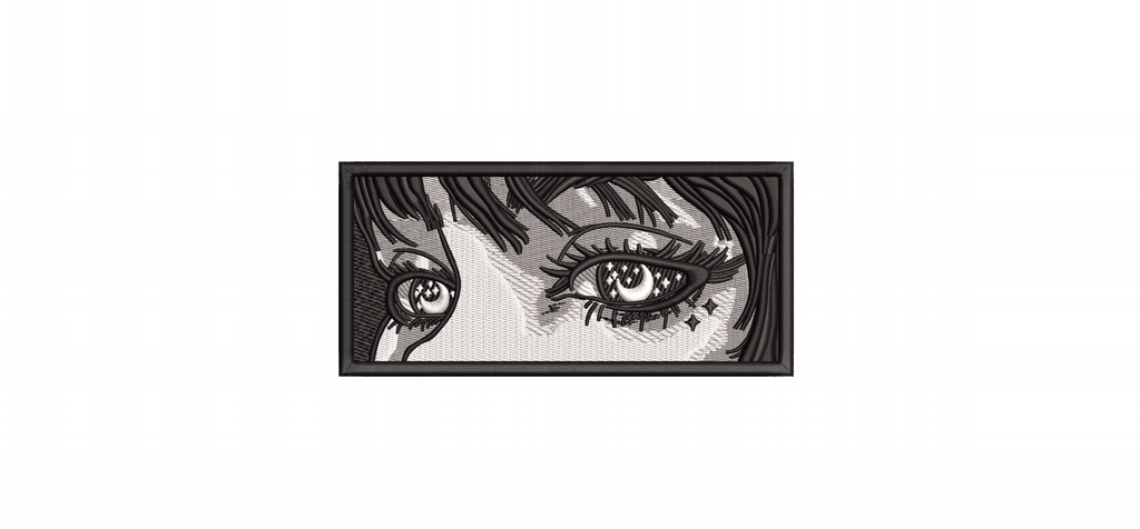 Aesthetic Anime Eyes Machine Embroidery Design
