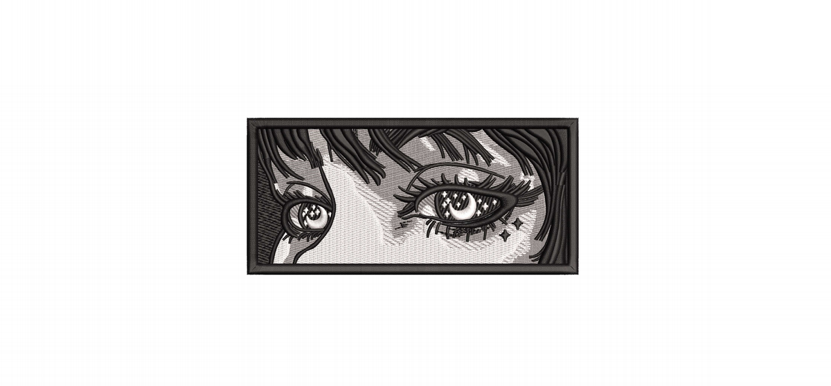 Aesthetic Anime Eyes Machine Embroidery Design