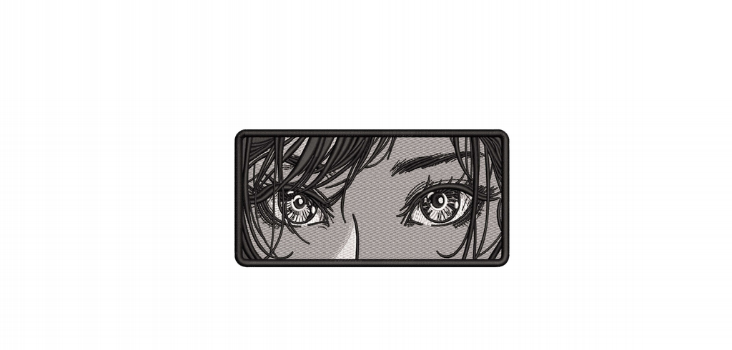Manga Girl Eyes Box Machine Embroidery Design