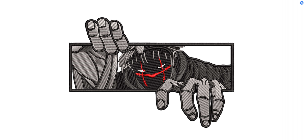 Shadow Ninja 3D Peeker Machine Embroidery Design