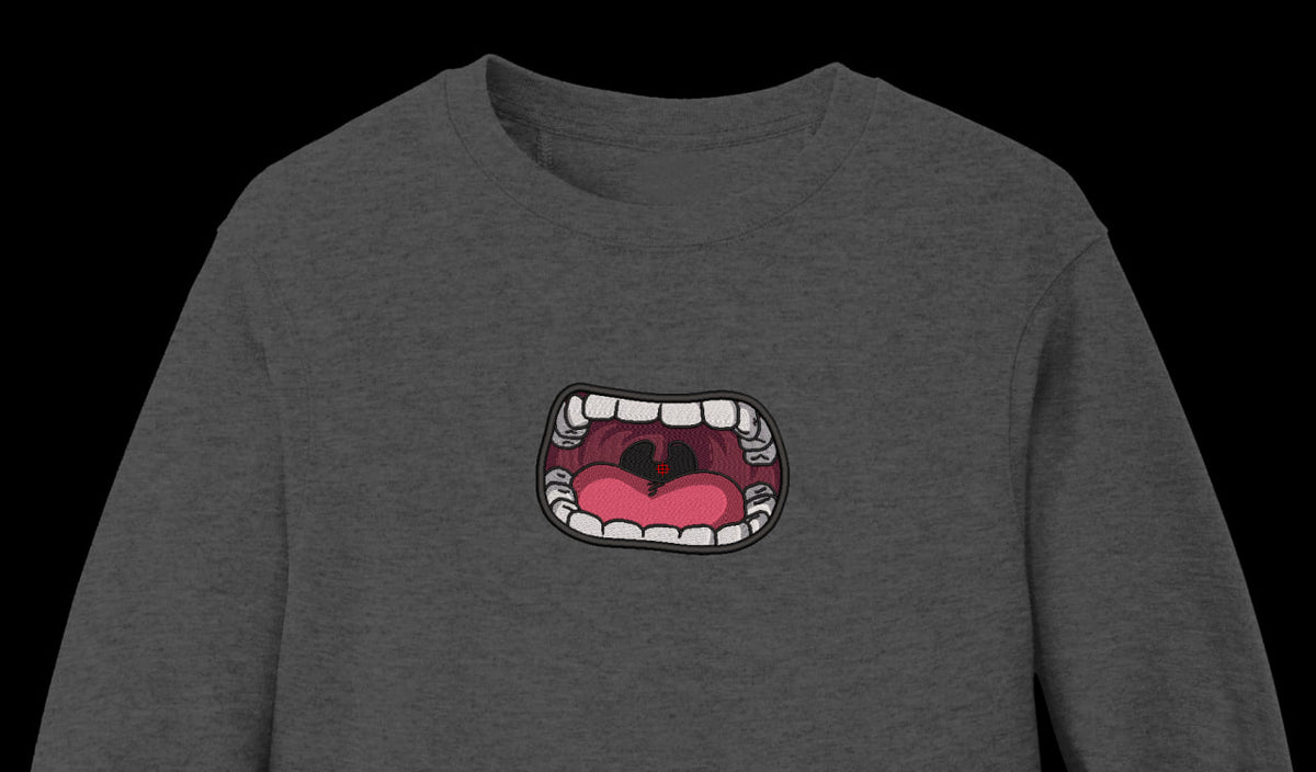 Open Screaming Mouth Machine Embroidery Design