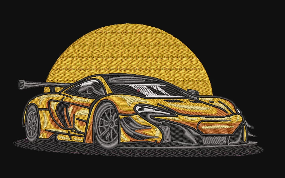 Modern Sports Car Racing Patch Digital File