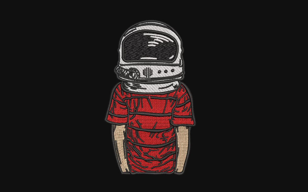 Astronaut Helmet Boy Machine Embroidery Design - Urban Streetwear Space Patch Digital File
