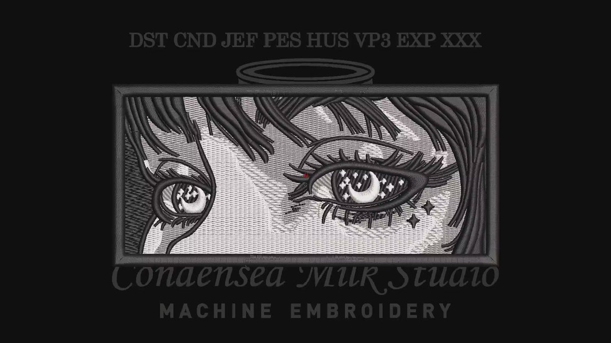 Aesthetic Anime Eyes Machine Embroidery Design