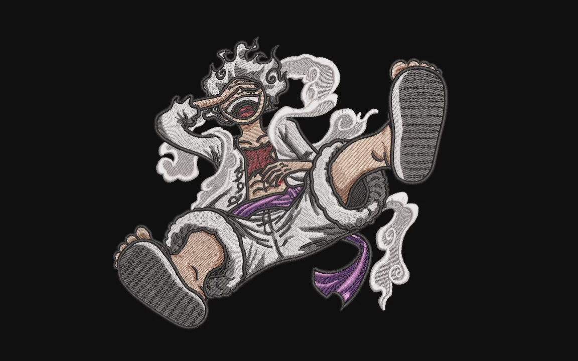 Laughing Sun God Anime Boy Machine Embroidery Design