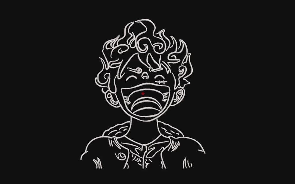 Curly Hair Laughing Hero Machine Embroidery Design