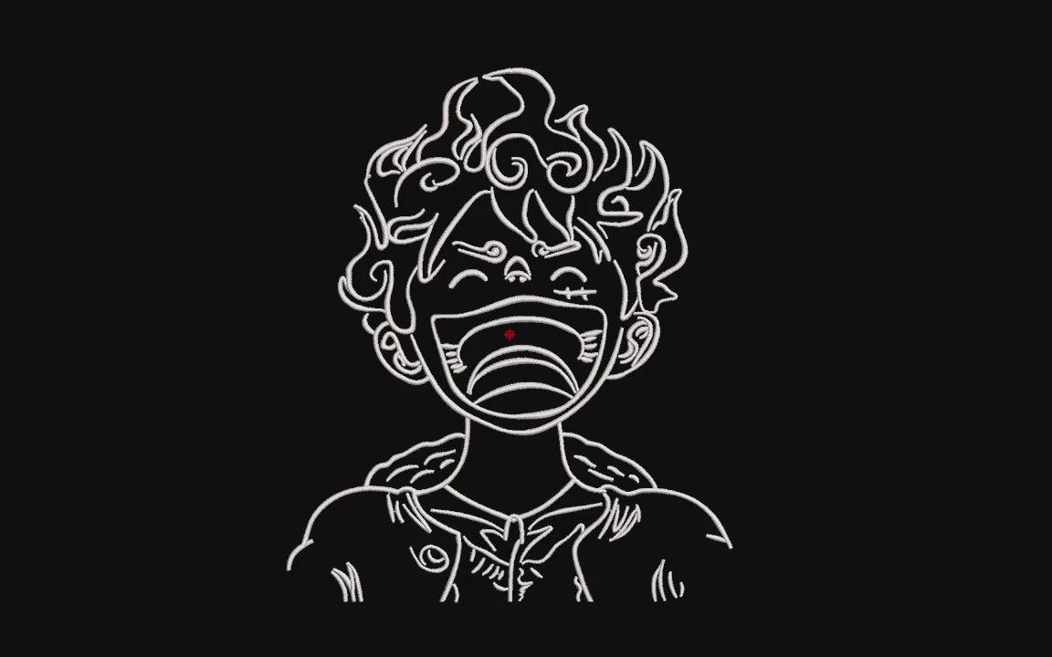 Curly Hair Laughing Hero Machine Embroidery Design