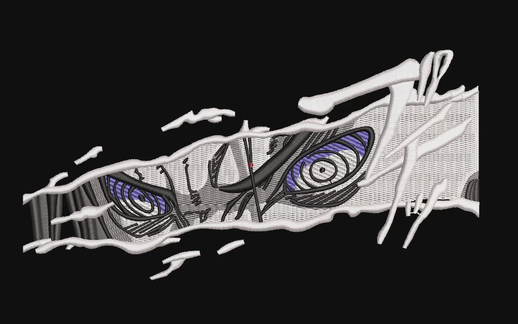 Purple Spiral Ninja Eyes Machine Embroidery Design