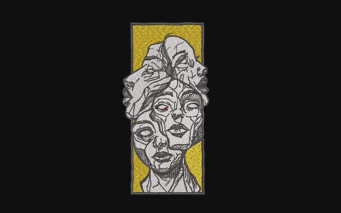 Broken Statue Dark Art Patch Digital File