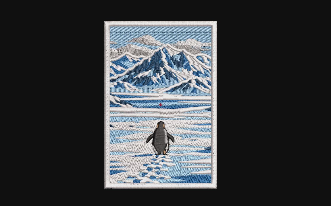 Nihon-ga Antarctic Penguin Mountain Landscape Machine